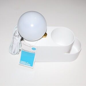 Room Essentials White Organizer Lamp Desk Clutter NWT Office Caddy Holder Shine